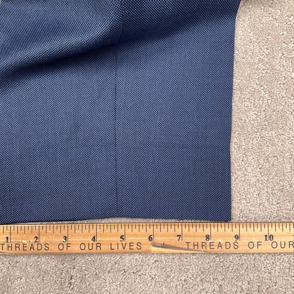 Bespoke Patriotic Suit Mens 52L Blue Birdseye American Flag Lined Holiday